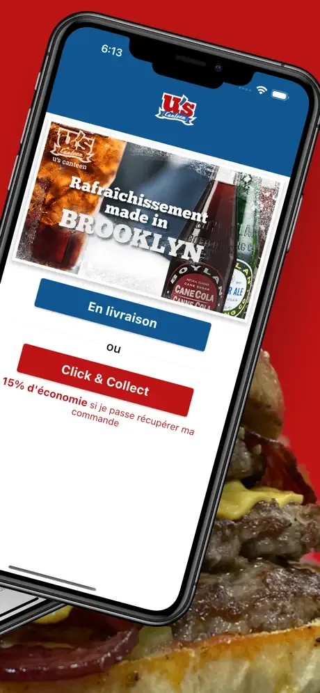 L'accueil de l'application : en livraison ou en Click & Collect
